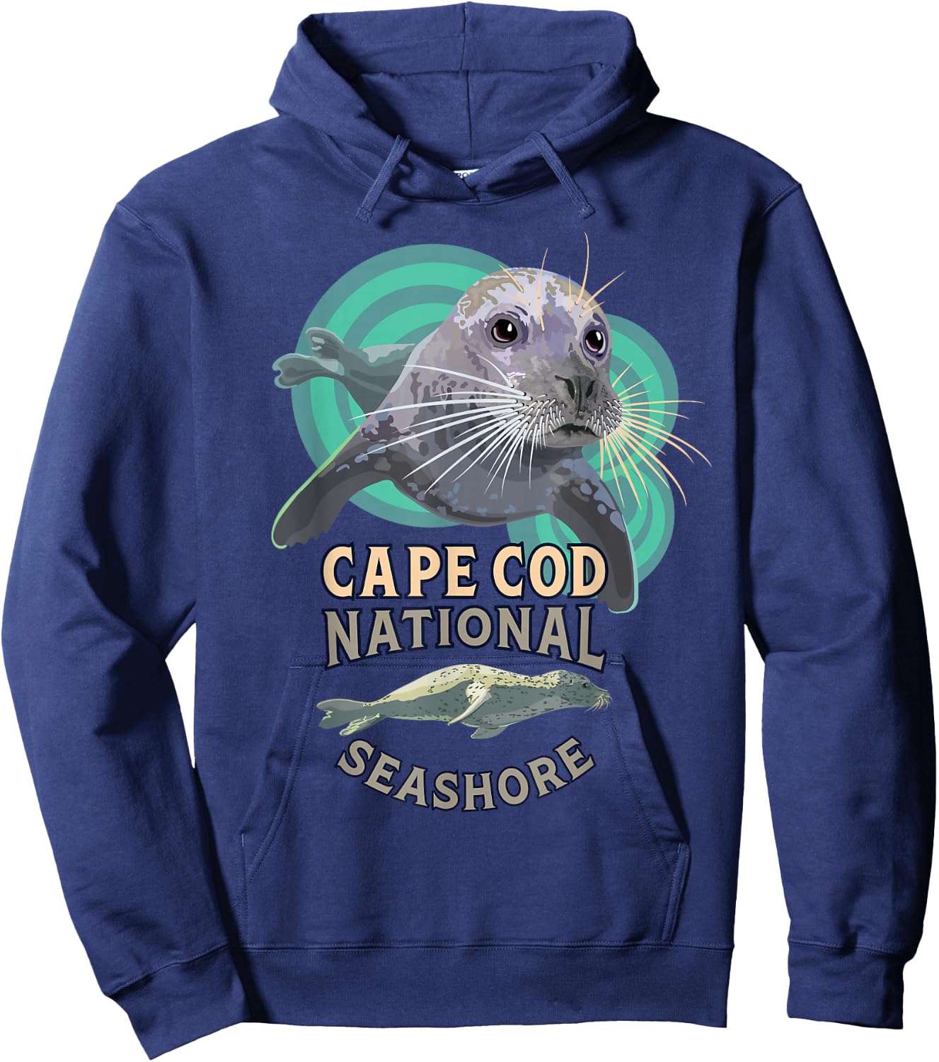Harbor Seal at Cape Cod National Seashore Beach Souvenir Hoodie - Hoodie | Navy