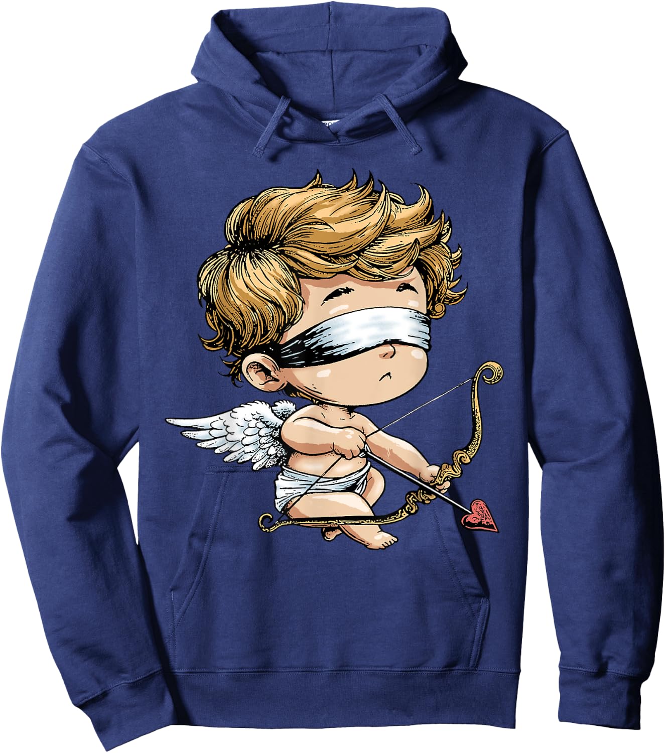 Angel Cupid Shirt Funny Love Blind Cupid Valentines Day Hoodie - Hoodie | Navy