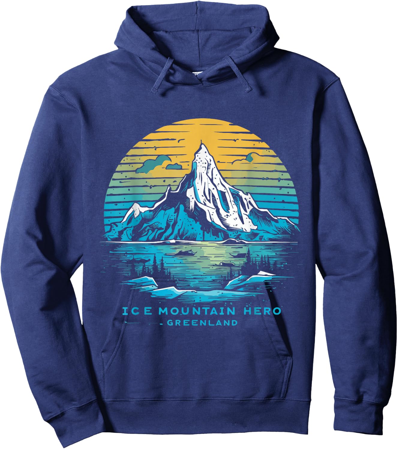Ice Mountain Greenland Souvenir Hoodie - Hoodie | Navy
