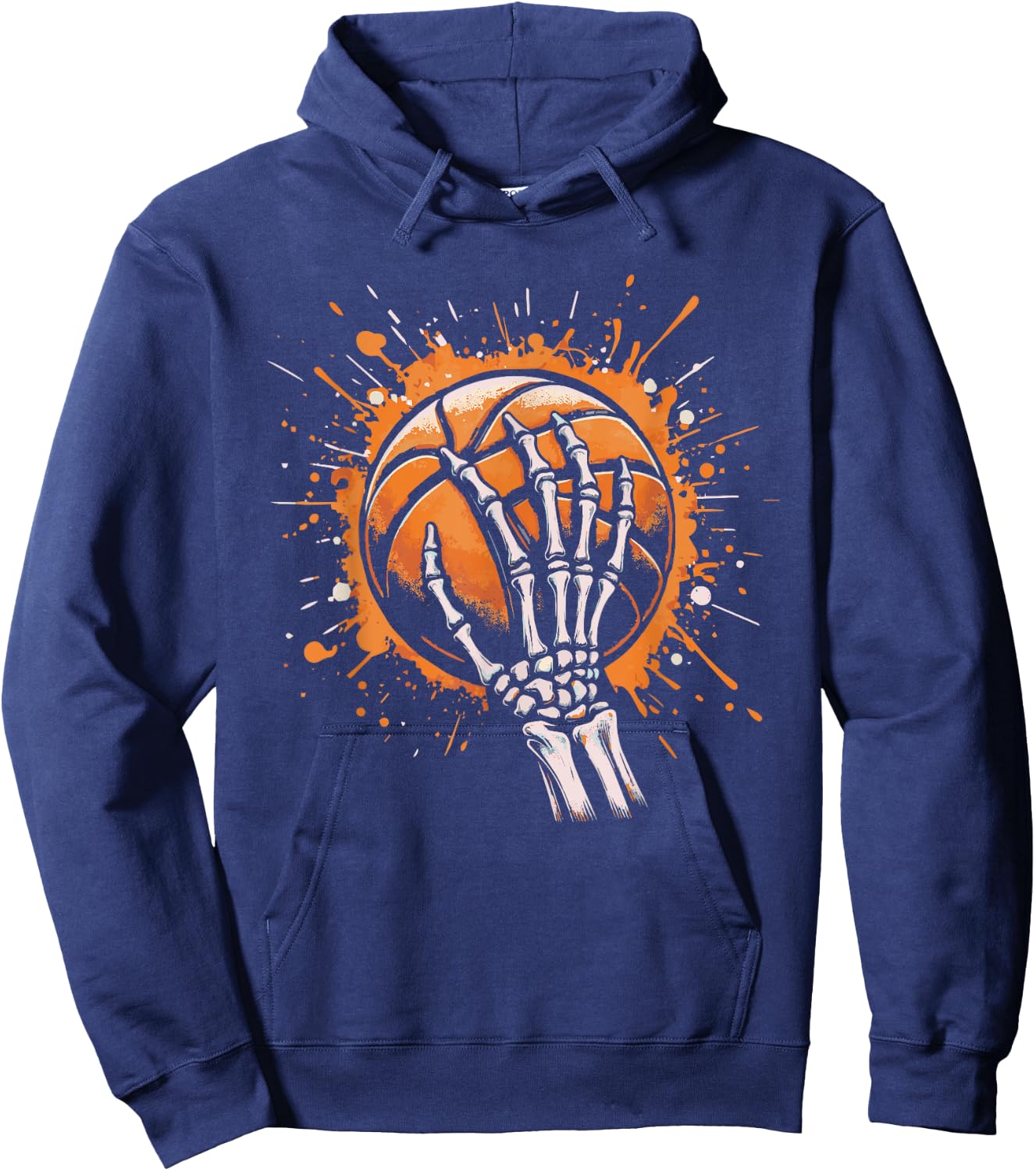 Skeleton Hand Holding Basketball Art Hoodie - Hoodie | Navy