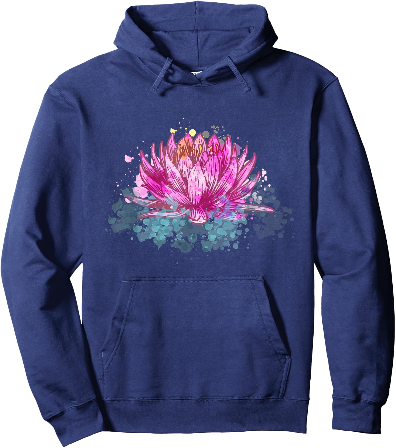 Lotus Flower Namaste Spiritual Yoga Floral Meditation Yogi Hoodie - Hoodie | Navy