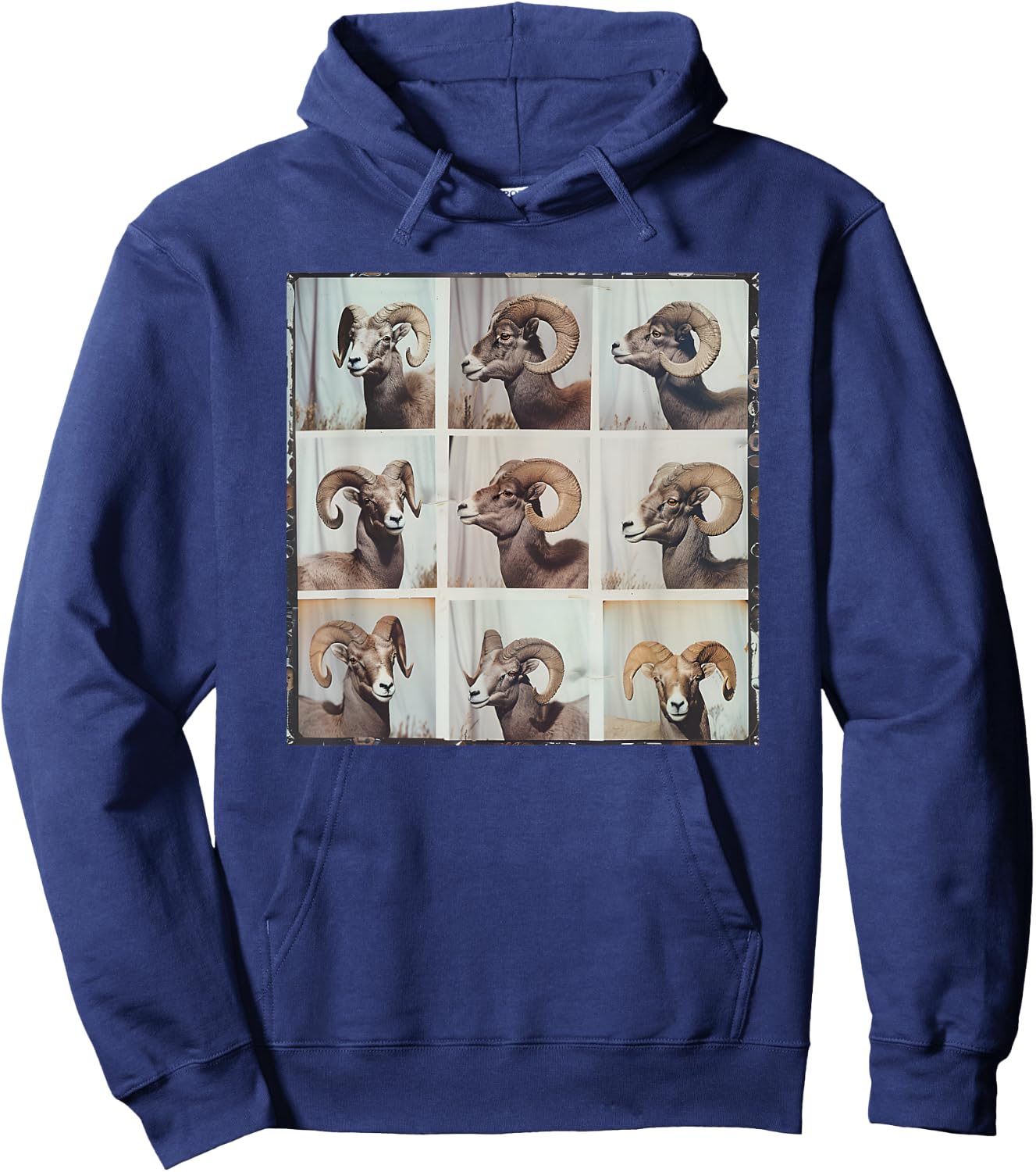 Bighorn Sheep Ram Mountain Sheep Funny Animal Photobooth Hoodie - Hoodie | Navy