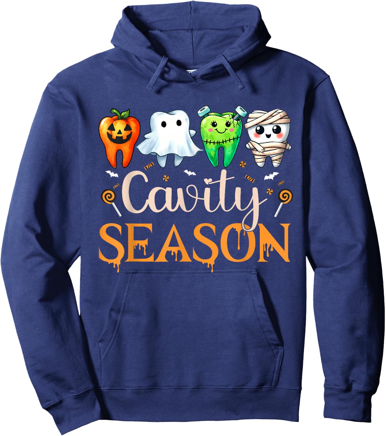 Cavity Season Ghosts Halloween Dental Hygienist Or Assistant Hoodie - Hoodie | Navy