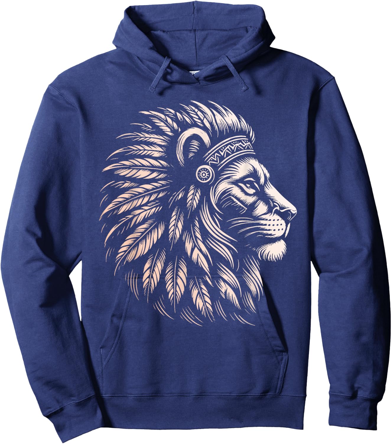 Native American Indian Day Pride Indigenous Cherokee Lion Hoodie - Hoodie | Navy