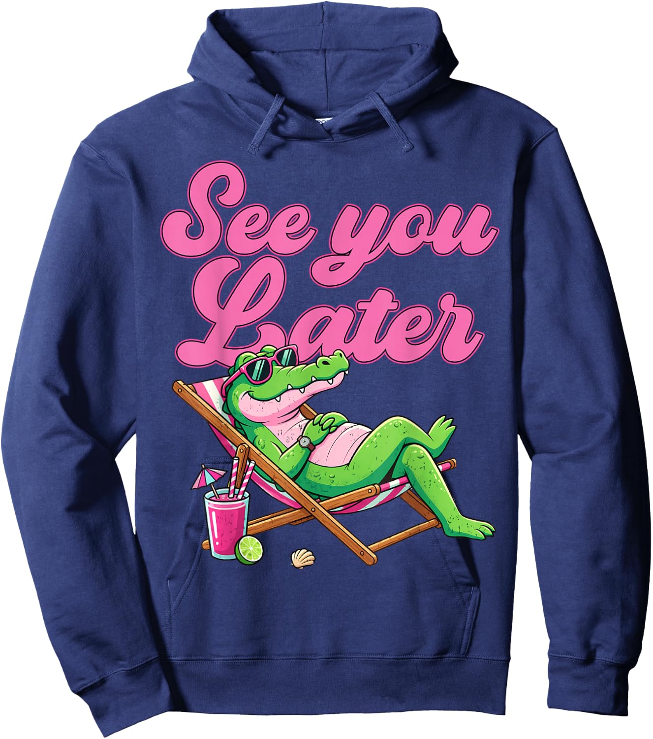 See You Later Teacher Summer Alligator Last Day of School Hoodie - Hoodie | Navy