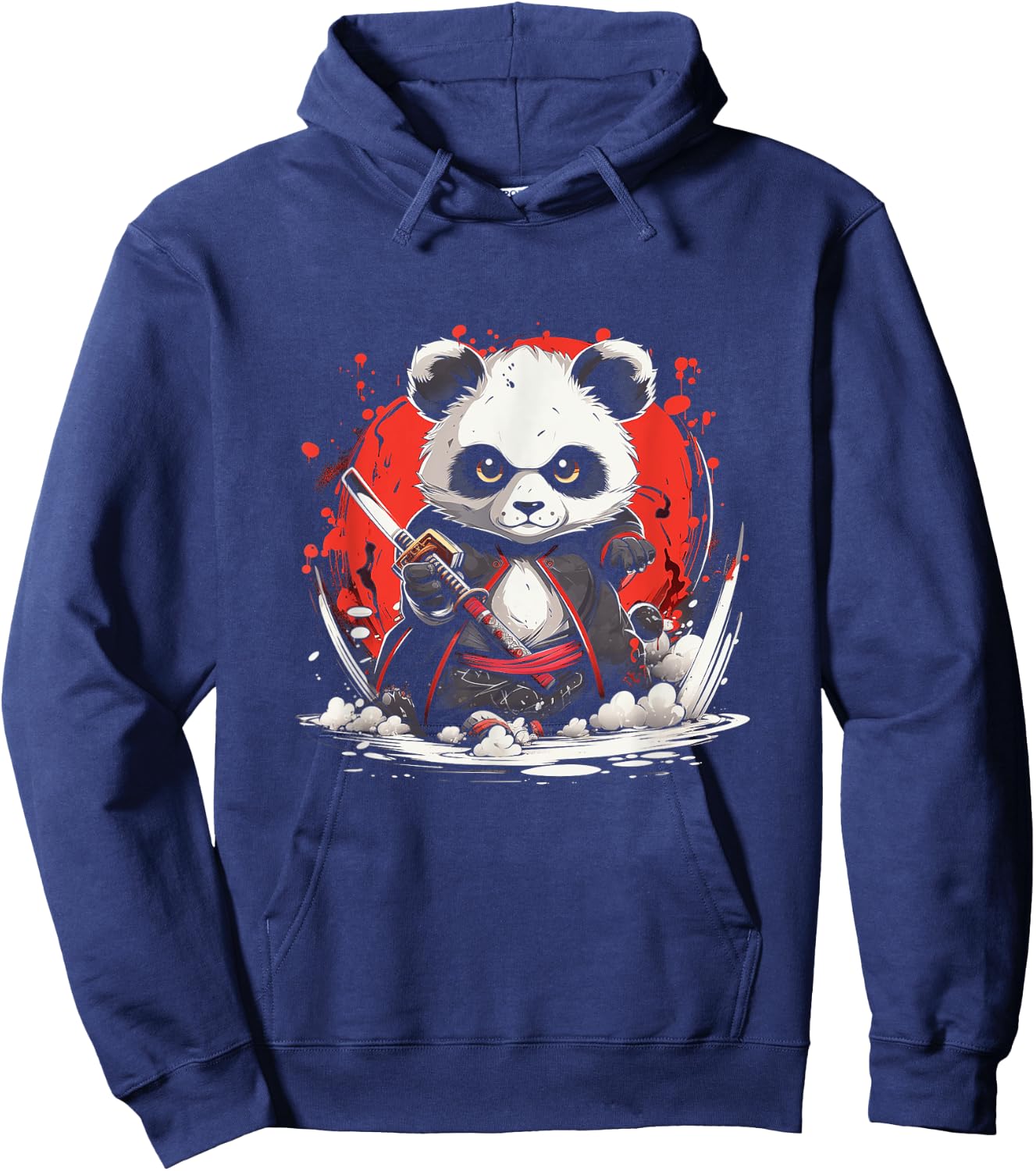 Japanese Art Panda Ninja Anime Style Japan Samurai Panda Hoodie - Hoodie | Navy