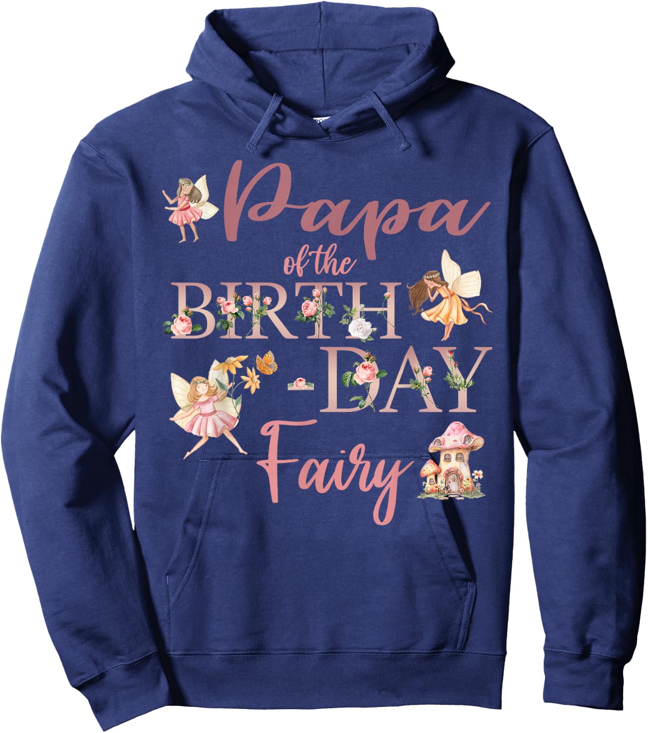 Papa Of The Birthday Fairy First Birthday Family Matching Hoodie - Hoodie | Navy