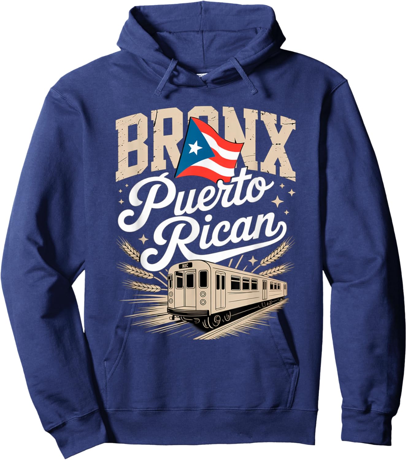 Bronx Puerto Rican Heritage Subway Train Vintage Urban Pride Hoodie - Hoodie | Navy