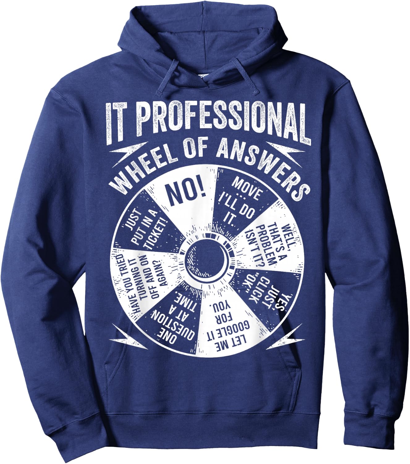 IT Professional Geek Wheel Of Answers Information Technology Hoodie - Hoodie | Navy