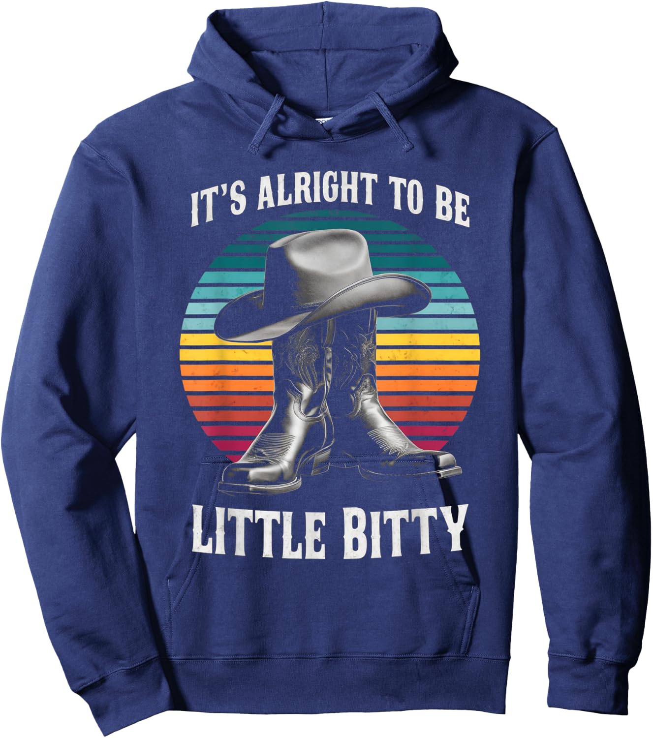 It's Alright To Be Little Bitty Retro Country Music Toddler Hoodie - Hoodie | Navy