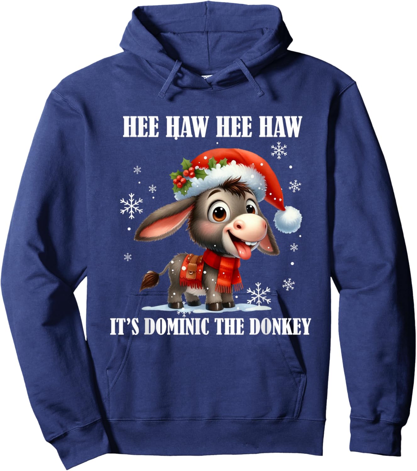 Fun Ugly Christmas Traditions Celebration Funny Christmas Italian Christmas Donkey Dominic The Donkey Hoodie - Hoodie | Navy