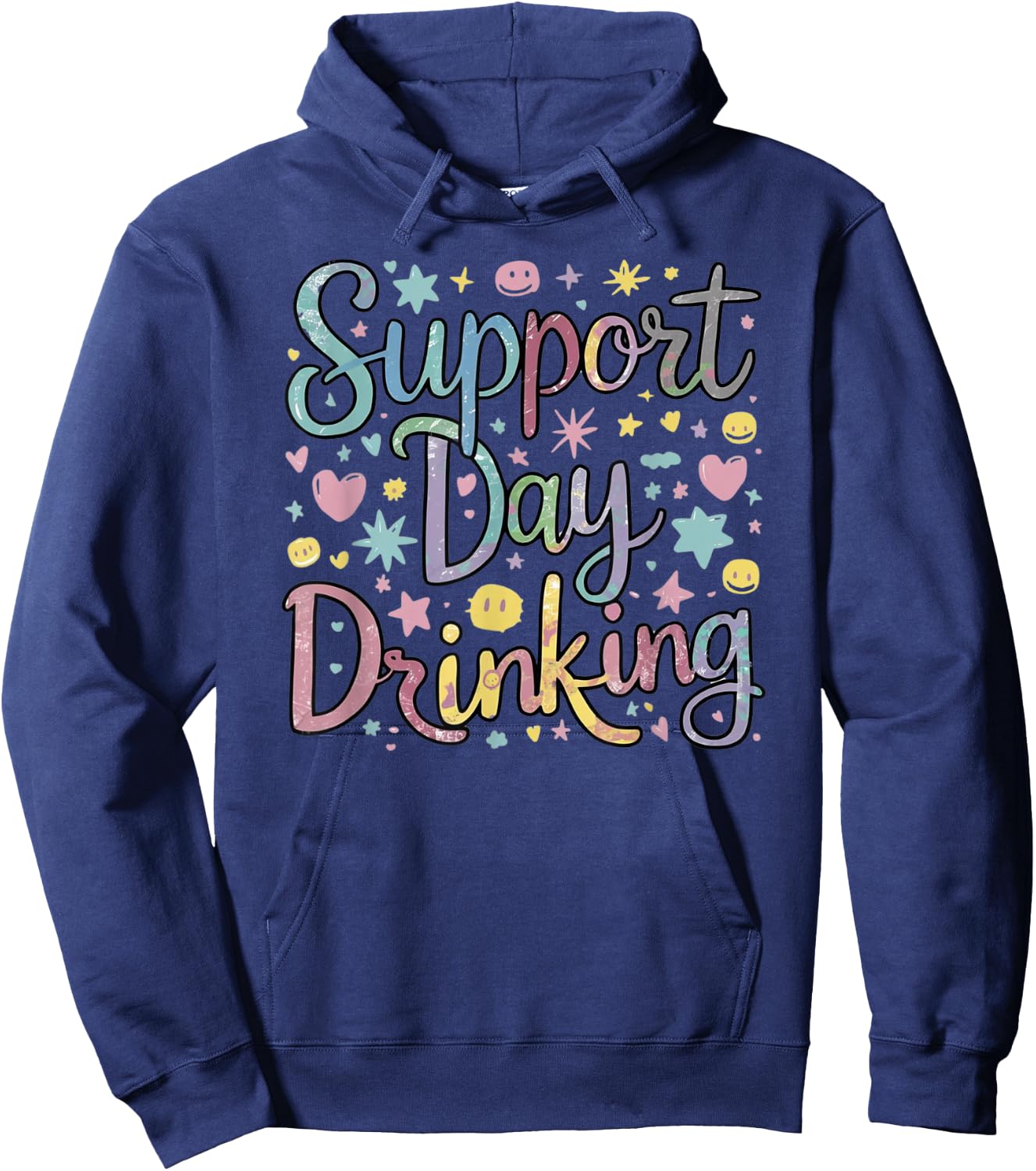 Support Day Drinking Vintage Retro Alcohol Pastel Vacation Hoodie - Hoodie | Navy