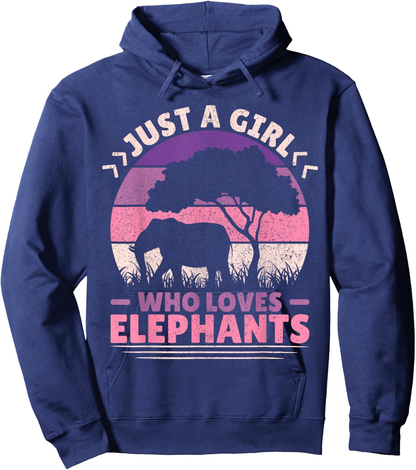 Girls African Animals Lover Just A Girl Who Loves Elephants Hoodie - Hoodie | Navy