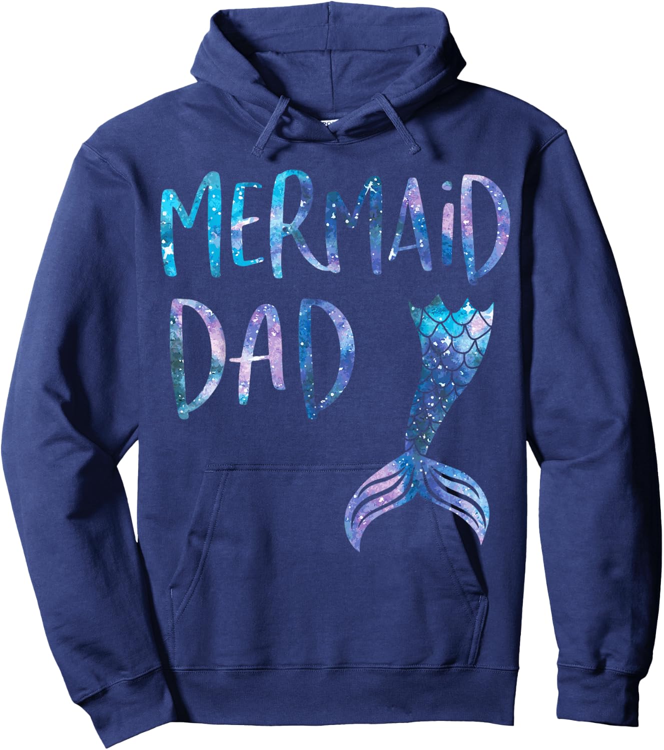 Mermaid Dad Tail Matching Mermaid Squad Birthday Party Hoodie - Hoodie | Navy