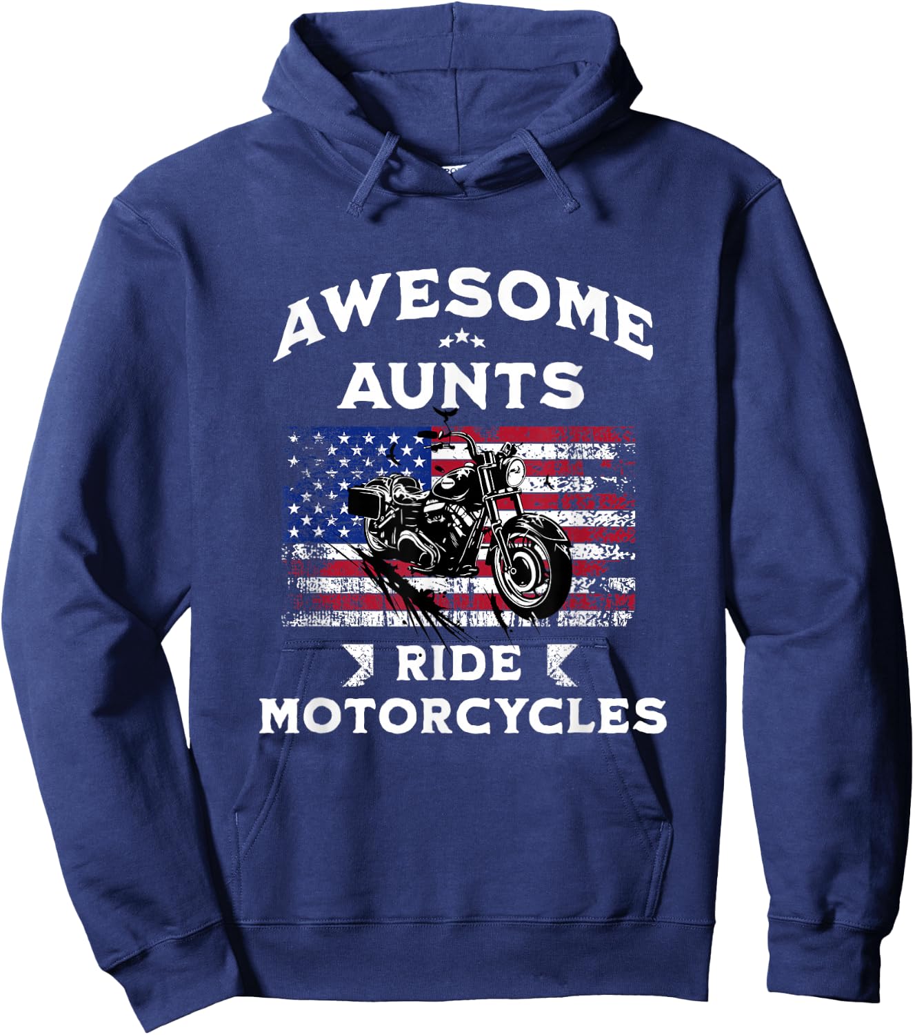 Motorcycle Auntie, Aunt Who Rides Motorcycles Hoodie - Hoodie | Navy