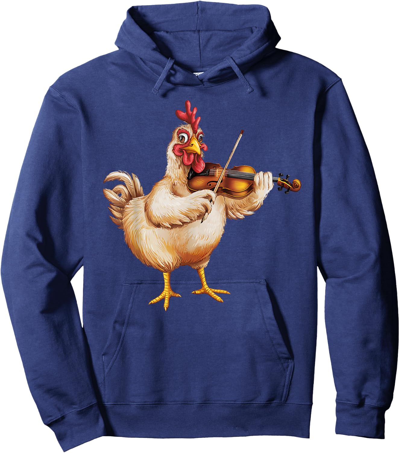 Funny Musician Violinist Cute Chicken Playing Violin Hoodie - Hoodie | Navy