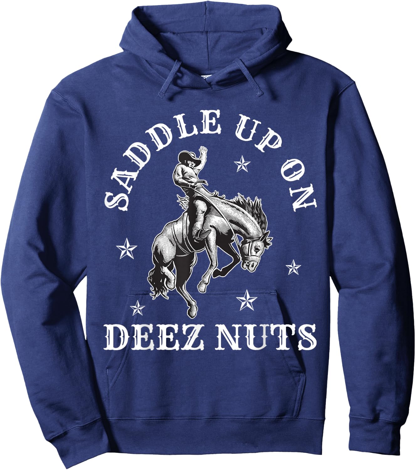 Cowboycore Saddle Up Deez Nuts Cowboy Aesthetic Hoodie - Hoodie | Navy
