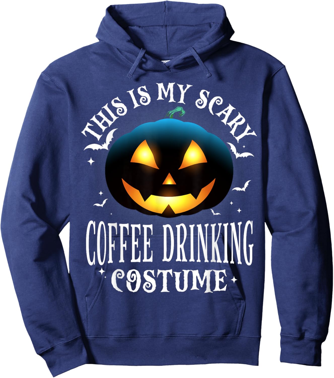 Coffee Drinking Halloween Matching Pajama Costume Hoodie - Hoodie | Navy