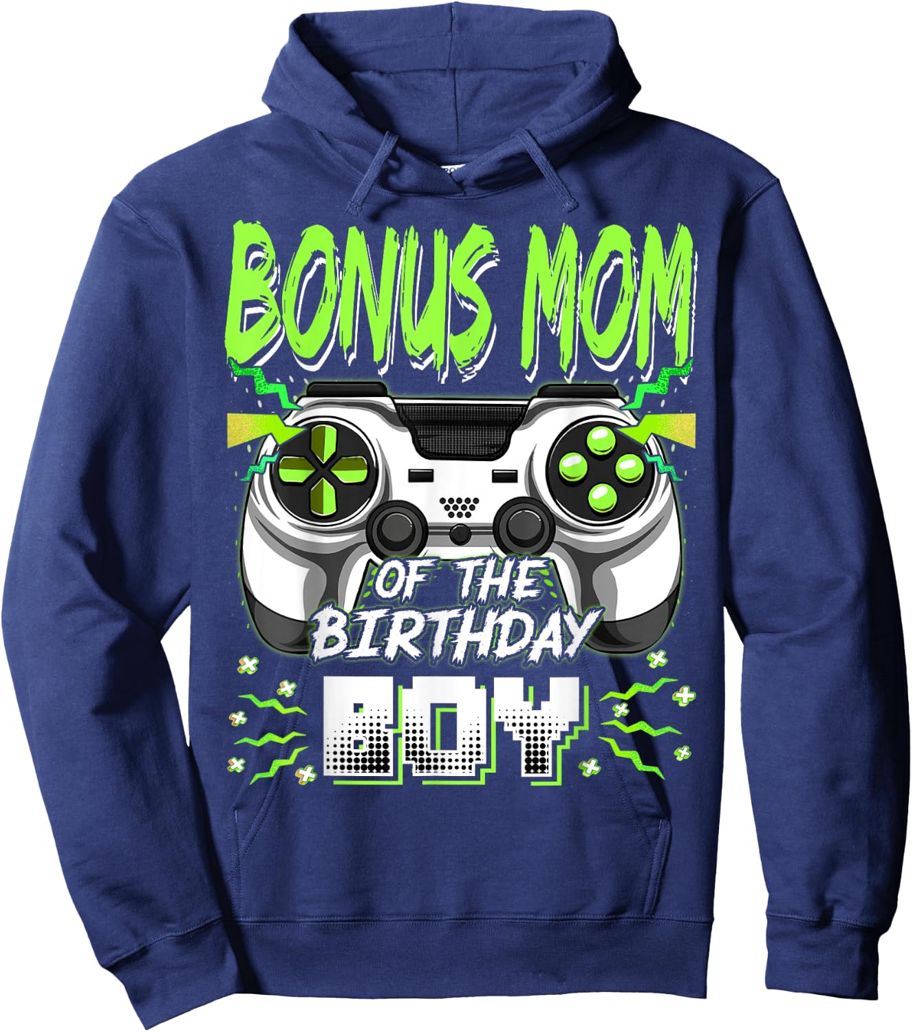Bonus Mom Of The Birthday Boy Video Game Bday Party Hoodie - Hoodie | Navy