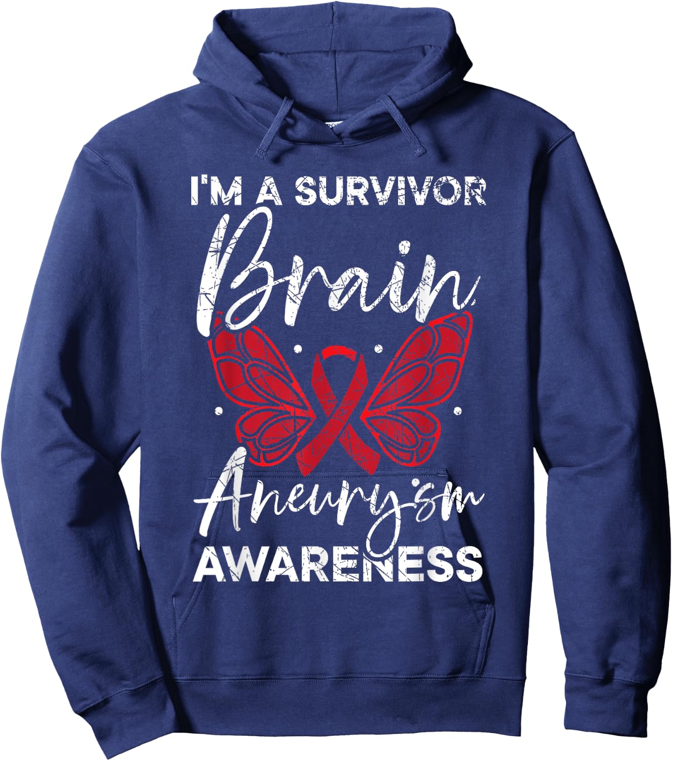 Brain Aneurysm Survivor Medical Condition Aneurysm Awareness Hoodie - Hoodie | Navy