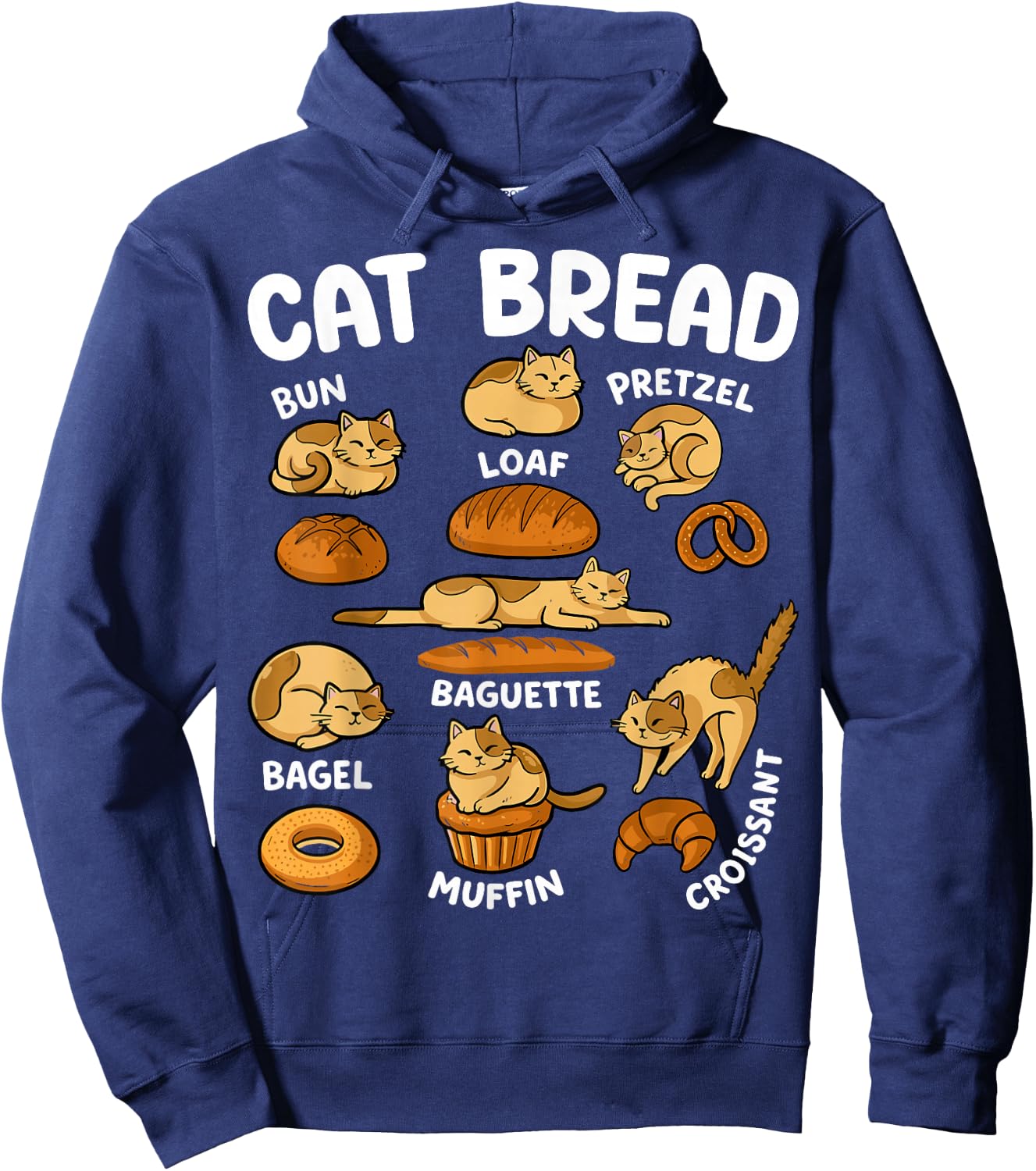 Cat Bread Funny Cat Lover Bakery Hoodie - Hoodie | Navy