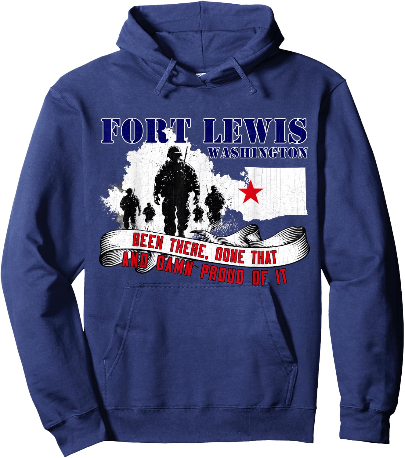 Fort Lewis Washington US Military Base Veterans Day Hoodie - Hoodie | Navy