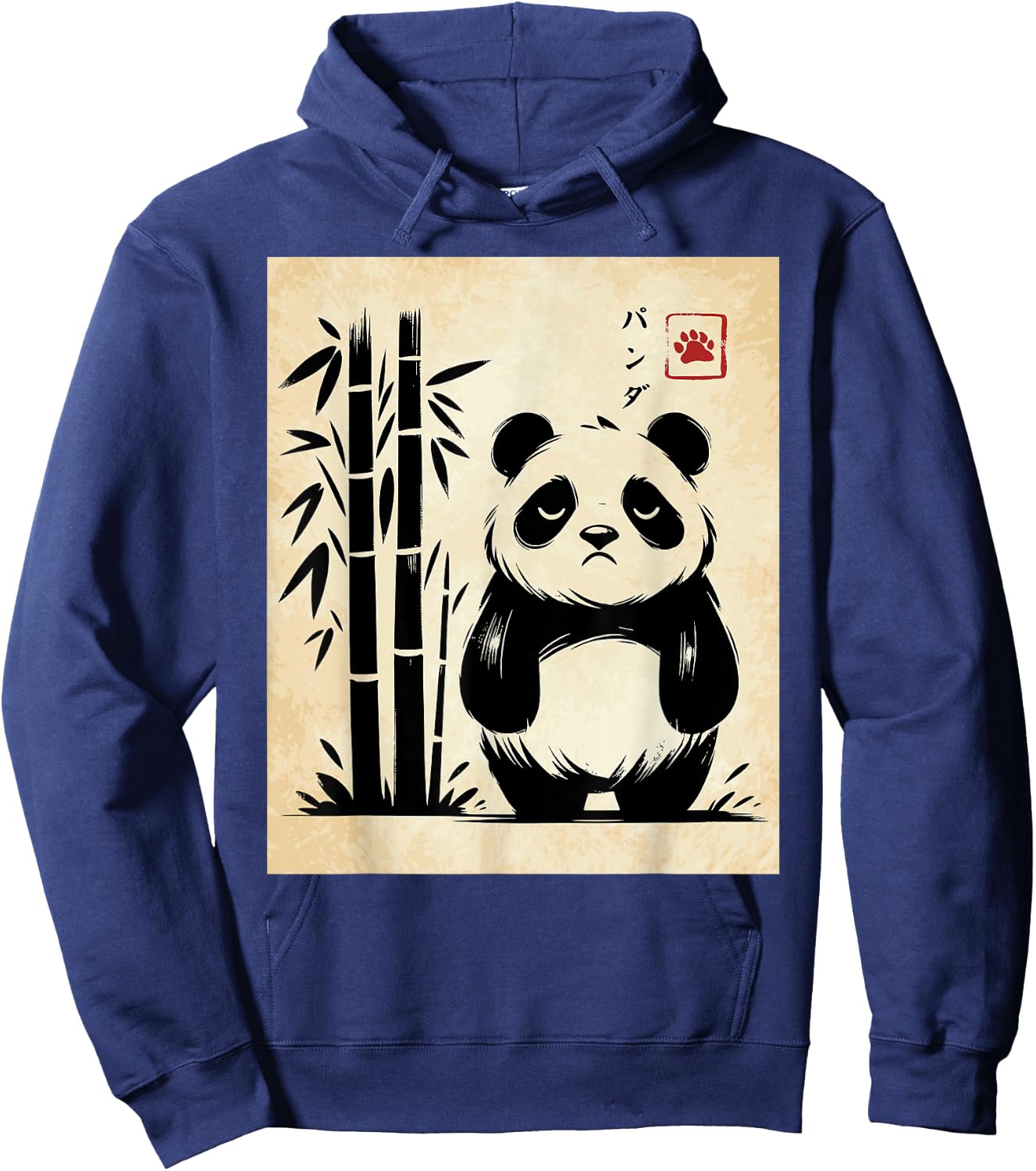 Kawaii Panda Ink Japanese Streetwear Novelty Funny Panda Hoodie - Hoodie | Navy