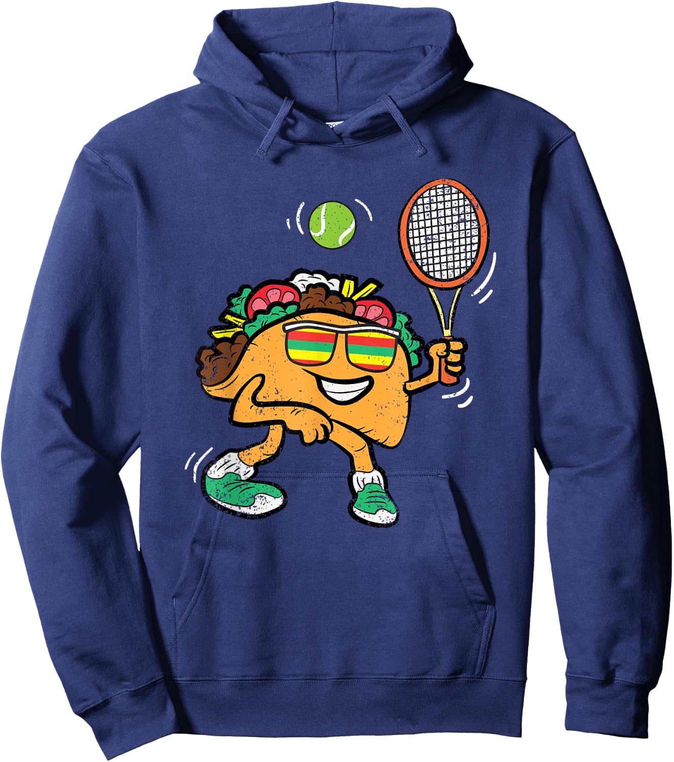 Taco Tennis Player Cinco De Mayo Mexican Bowler Food Fiesta Hoodie - Hoodie | Navy
