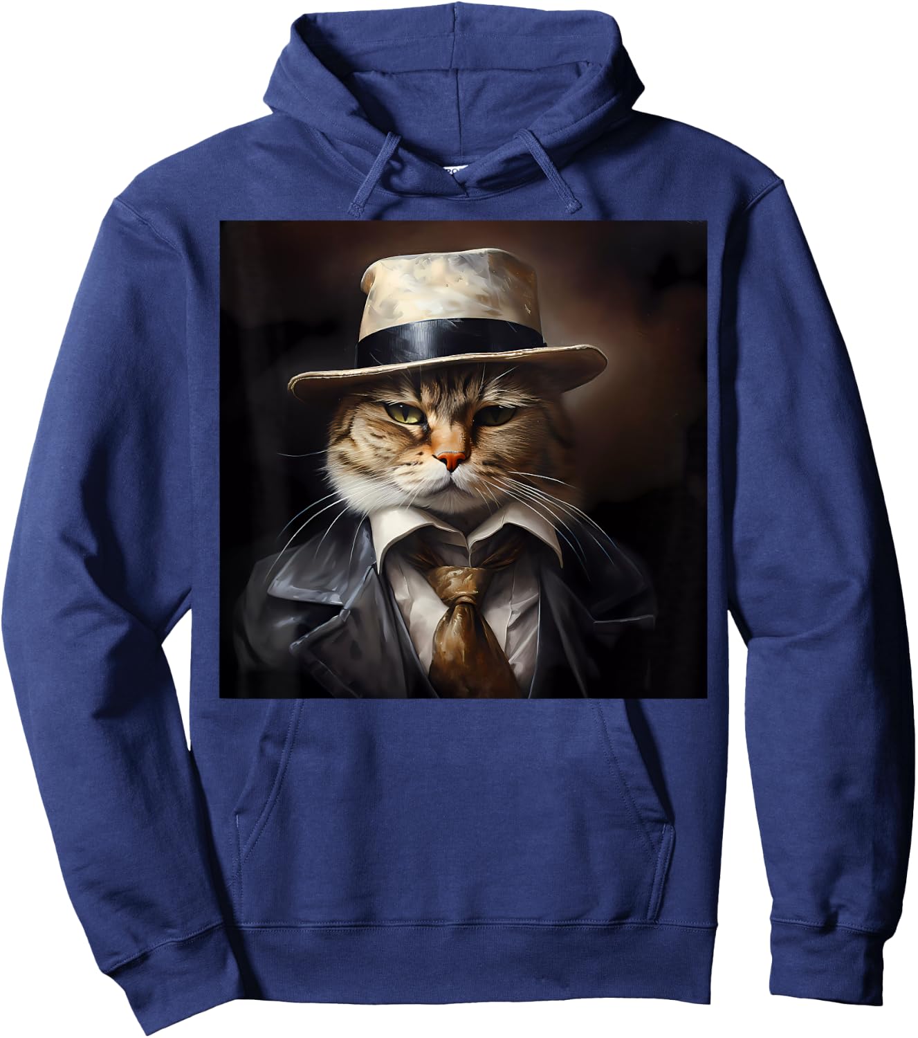 Funny Cat Gangster Mafia Meme for Kitten Parents Adults Kids Hoodie - Hoodie | Navy