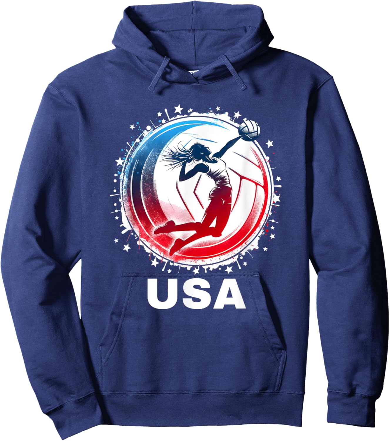 Volleyball USA Team Men Women Kids Volleyball Apparel USA Hoodie - Hoodie | Navy
