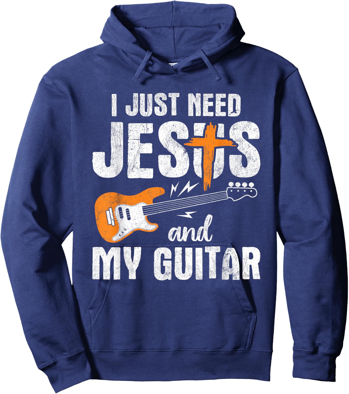 I Just Need Jesus And My Guitar Hoodie - Hoodie | Navy