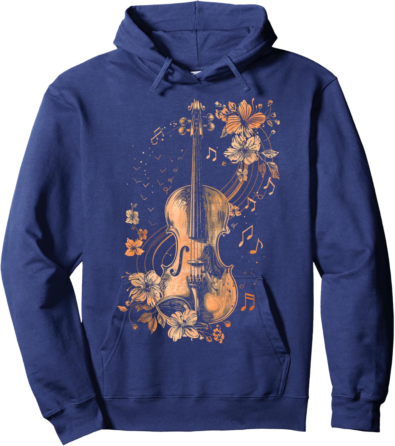 Violin Player Classical Music Notes Orchestra Violinist Hoodie - Hoodie | Navy