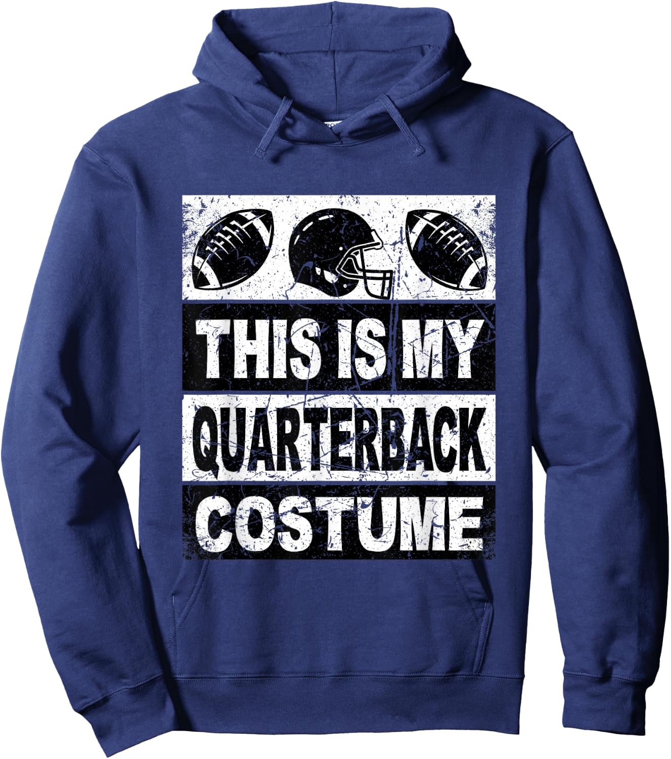 Retro This Is My Quarterback Costume Shirt Football Hoodie - Hoodie | Navy