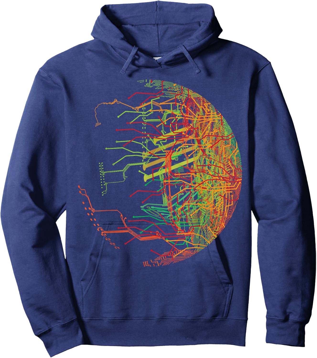 Binary World Gift - Motherboard CPU Chip Circuit Board Hoodie - Hoodie | Navy
