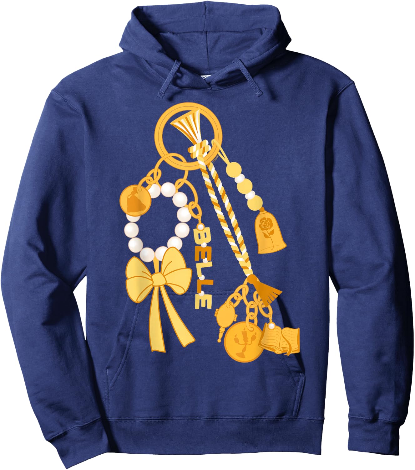 Disney Princess Belle Beauty and The Beast Charms Hoodie - Hoodie | Navy