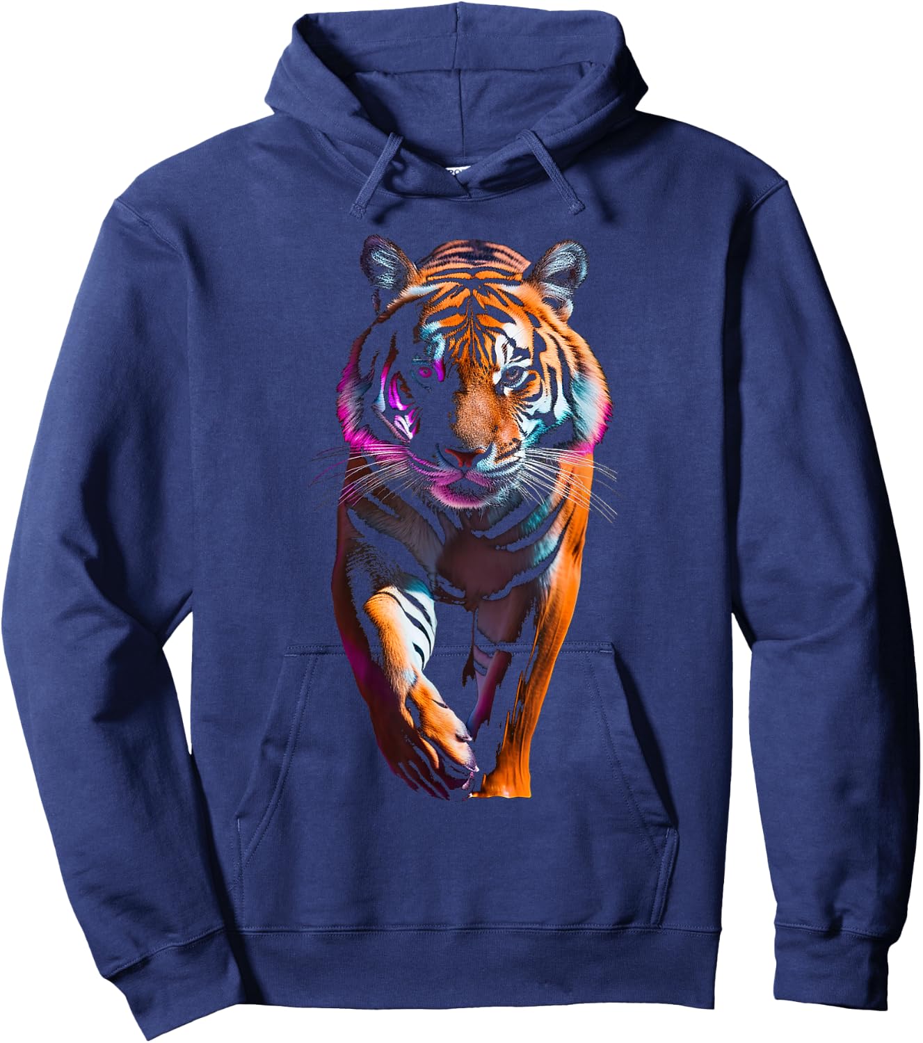Tiger Animal Graphic Illustration Tiger Hoodie - Hoodie | Navy
