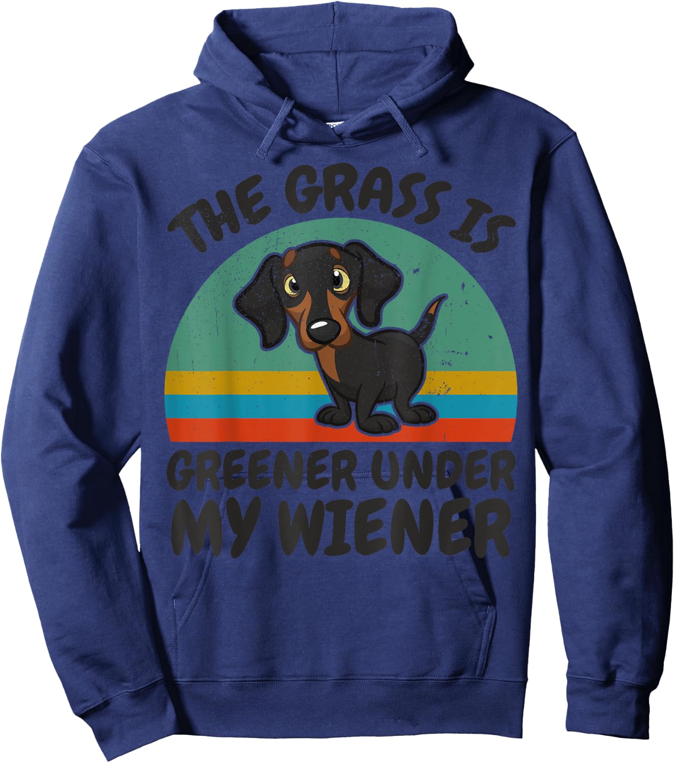 Dachshund-Shirt The Grass Greener Under My Wiener-Dog Funny Hoodie - Hoodie | Navy