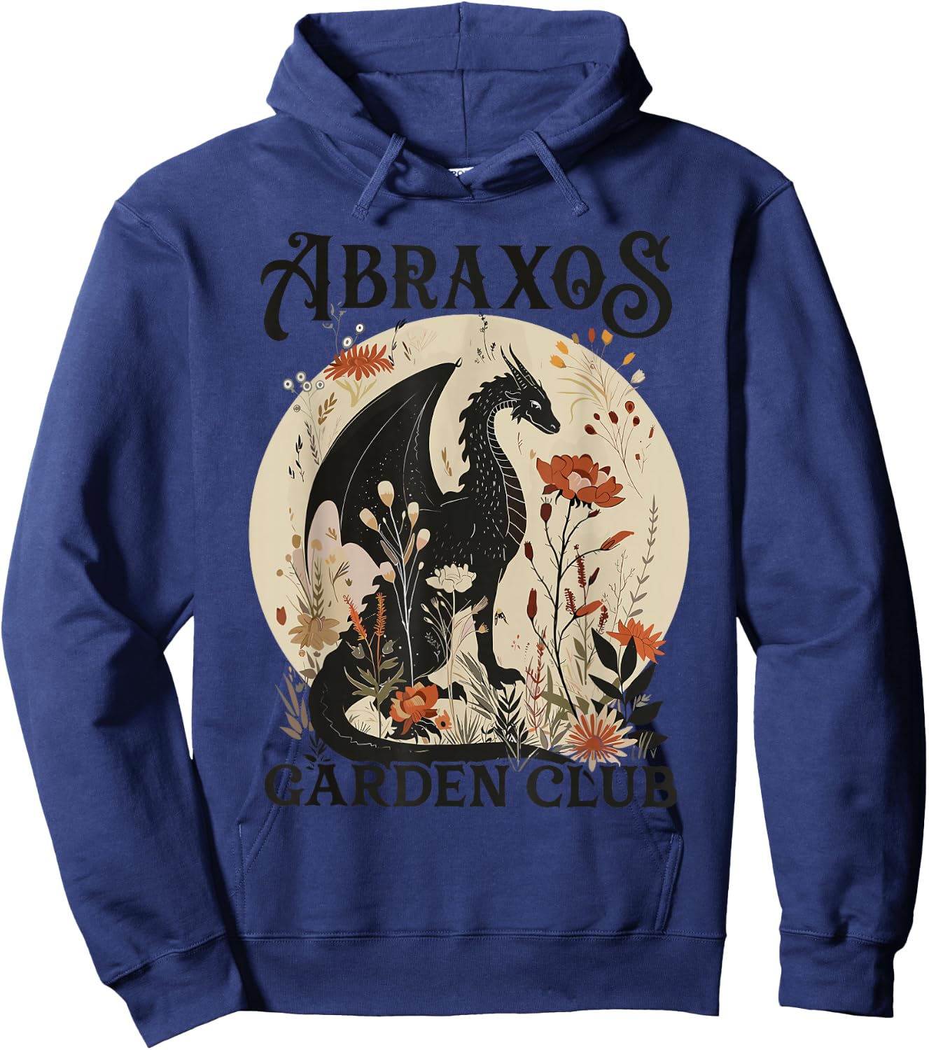 Abraxos Flower Garden Club Book Lover Fantasy Dragon Bookish Hoodie - Hoodie | Navy