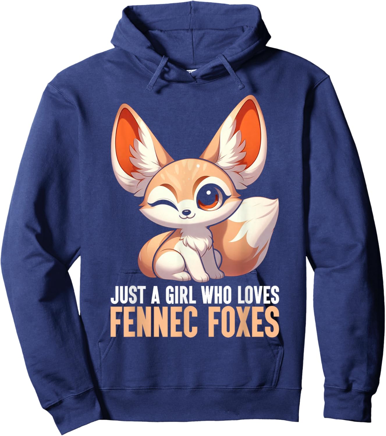 Just A Girl Who Loves Fennec Foxes Art Fennec Fox Animal Hoodie - Hoodie | Navy