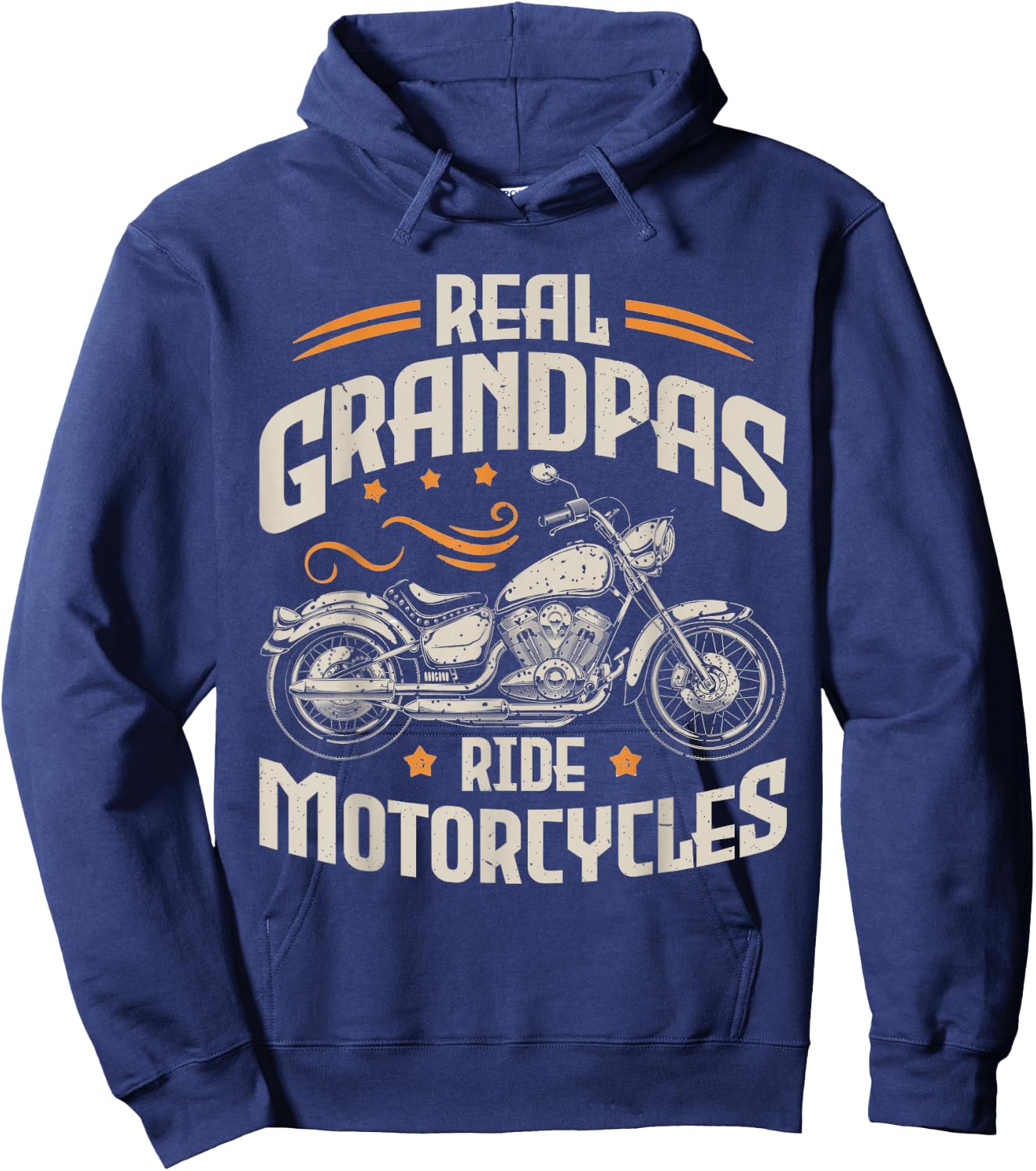 Real Grandpas Ride Motorcycles Funny Motorcycle Lover Biker Hoodie - Hoodie | Navy