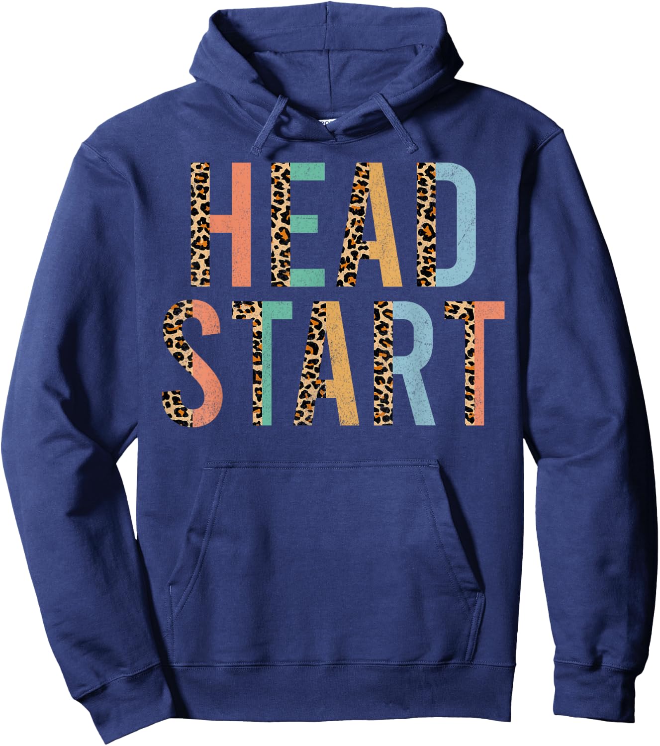 Head Start Teacher Leopard Alphabet Head Start Crew Hoodie - Hoodie | Navy