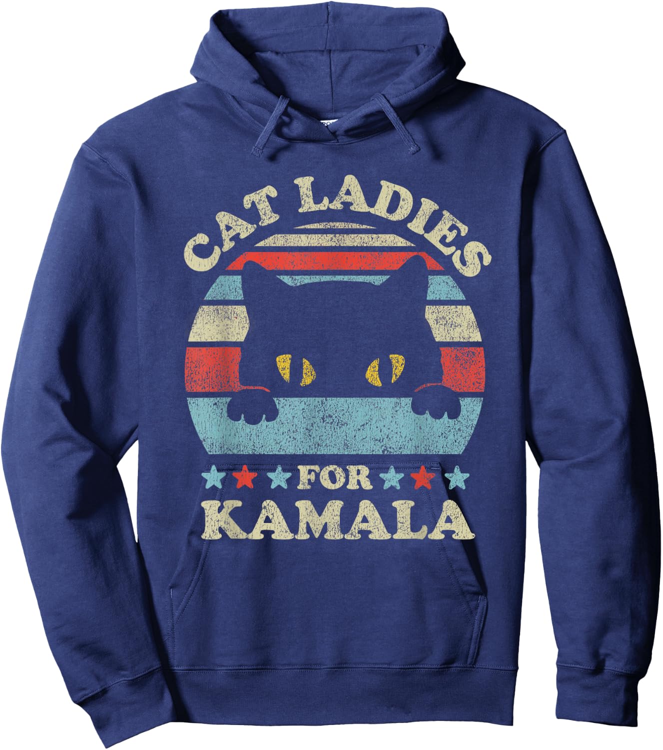 Cat Ladies for Kamala Harris Merch President 2024 Cat Lady Hoodie - Hoodie | Navy