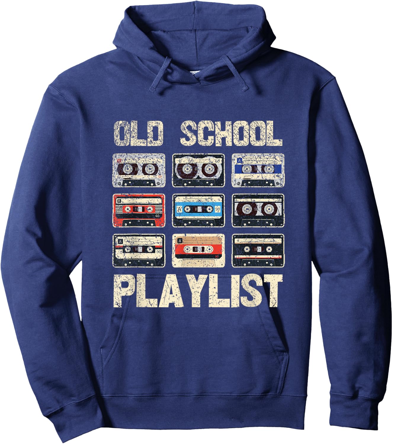 Cassette Tape - Retro 80s Old School Playlist Music Hoodie - Hoodie | Navy