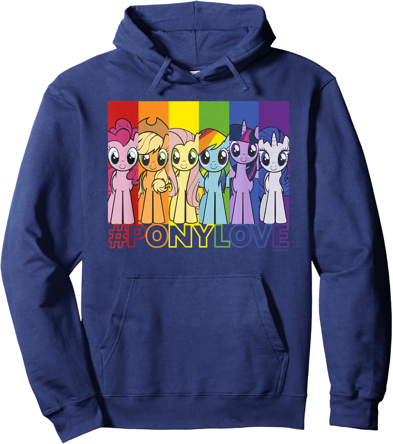 My Little Pony: Friendship is Magic Pony Love Rainbow Panels Hoodie - Hoodie | Navy
