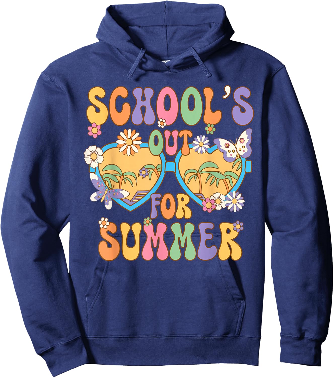 Schools Out For Summer Hawaii Beach Last Day Of School Retro Men Women Kids Hoodie - Hoodie | Navy