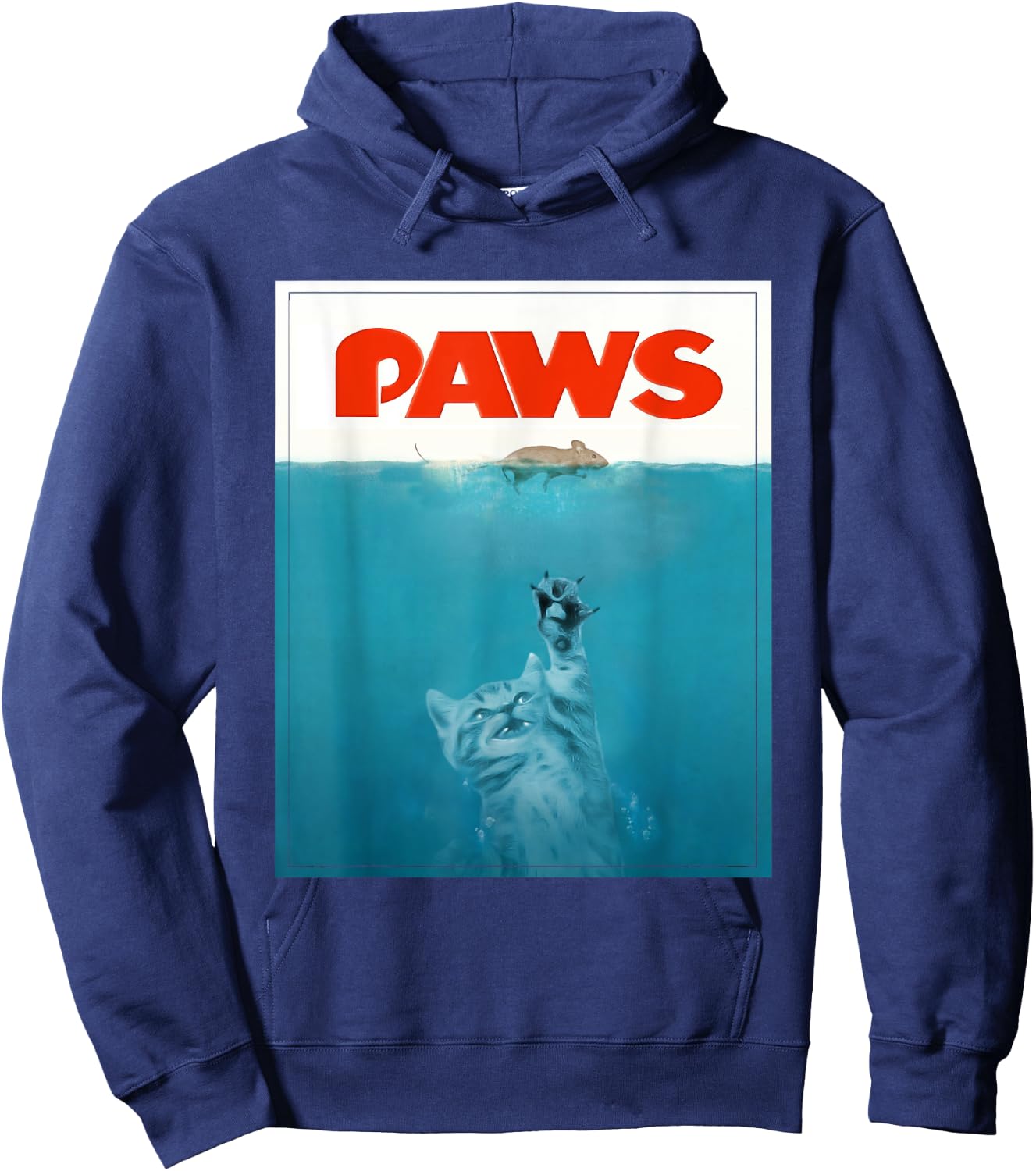 Paws cat funny , Kitten movie poster parody Men Women Hoodie - Hoodie | Navy