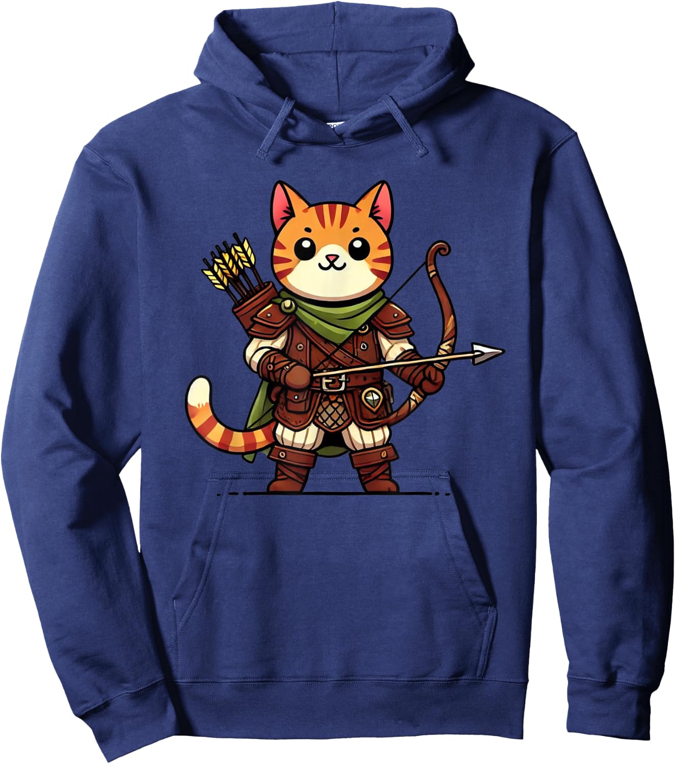 Medieval Ranger Cat Men Women Hoodie - Hoodie | Navy