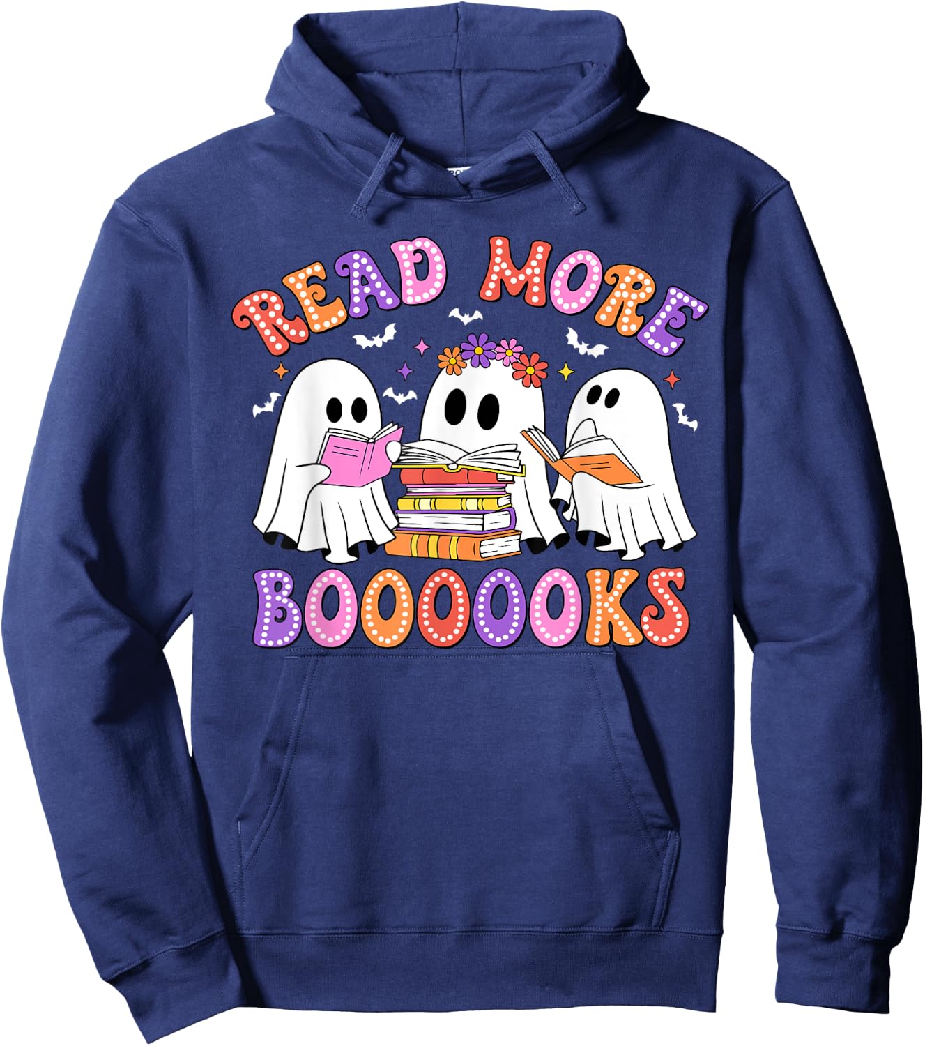Trick Or Teach Read More Boooooks Teacher Ghost Halloween Hoodie - Hoodie | Navy