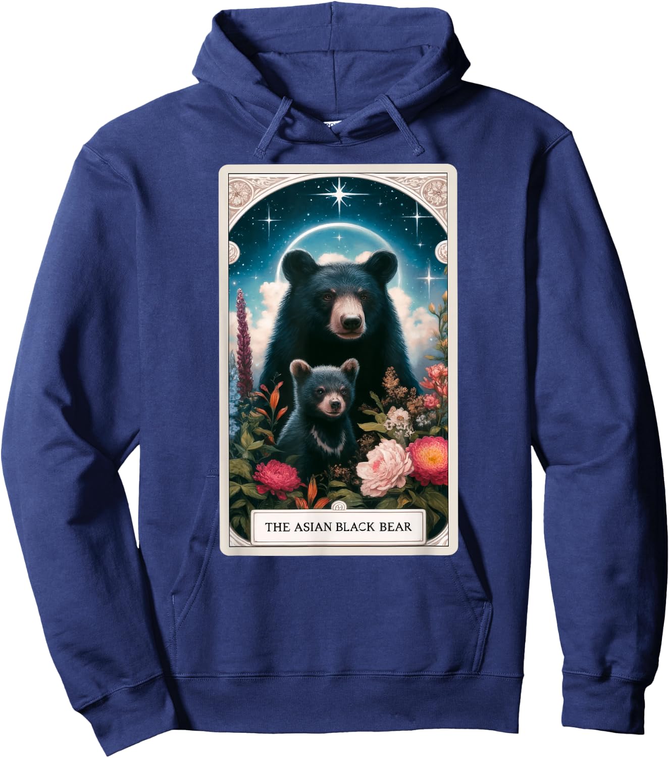 The Asian Black Bear Tarot Card Animal Wildlife Hoodie - Hoodie | Navy