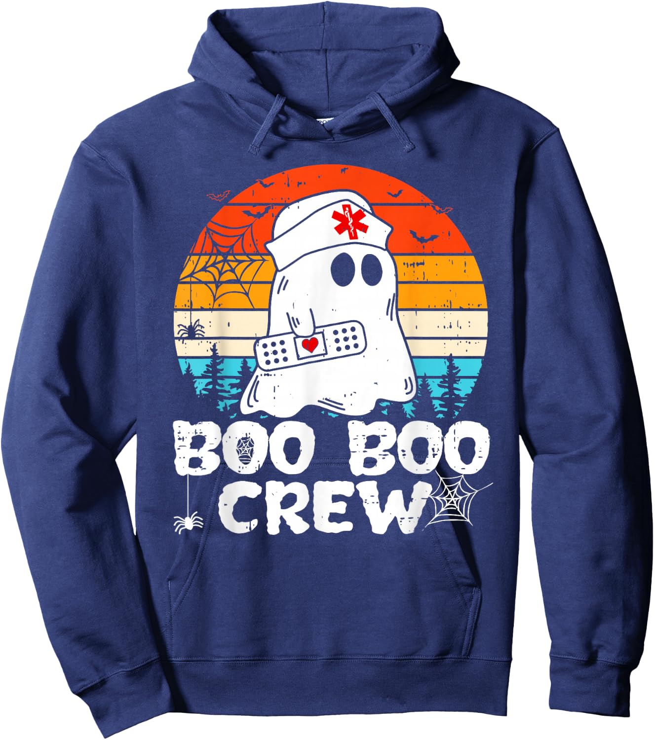 Boo Boo Crew Nurse Shirt Funny Ghost Women Halloween Nurse Hoodie - Hoodie | Navy